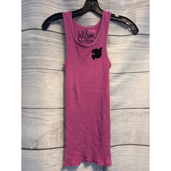 Free City Life Nature Love Ribbed Pink Tank Top Size XS/S - Picture 1 of 3